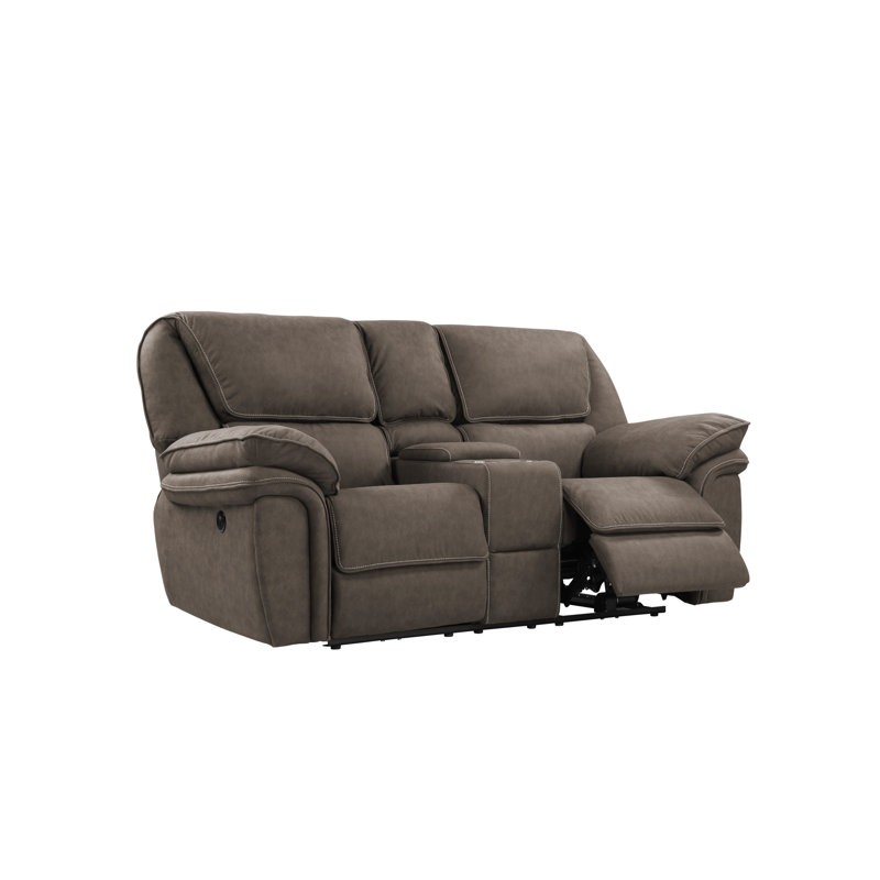 Causeuse inclinable en similicuir 82,7 po Ellinger, Faux cuir gris