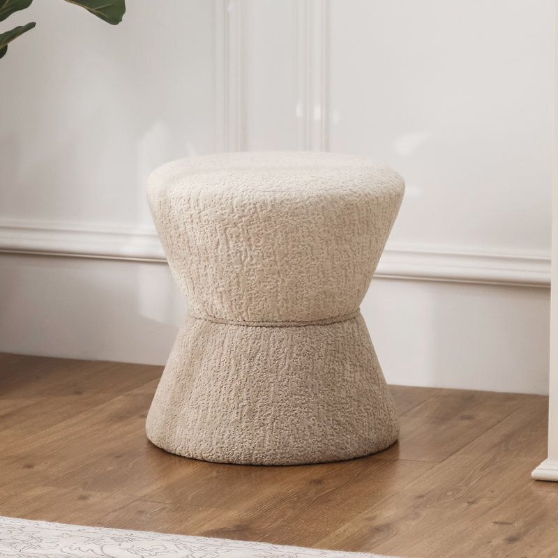 Miana 17.72" H Hourglass Upholstered Ottoman, Camel Polyester