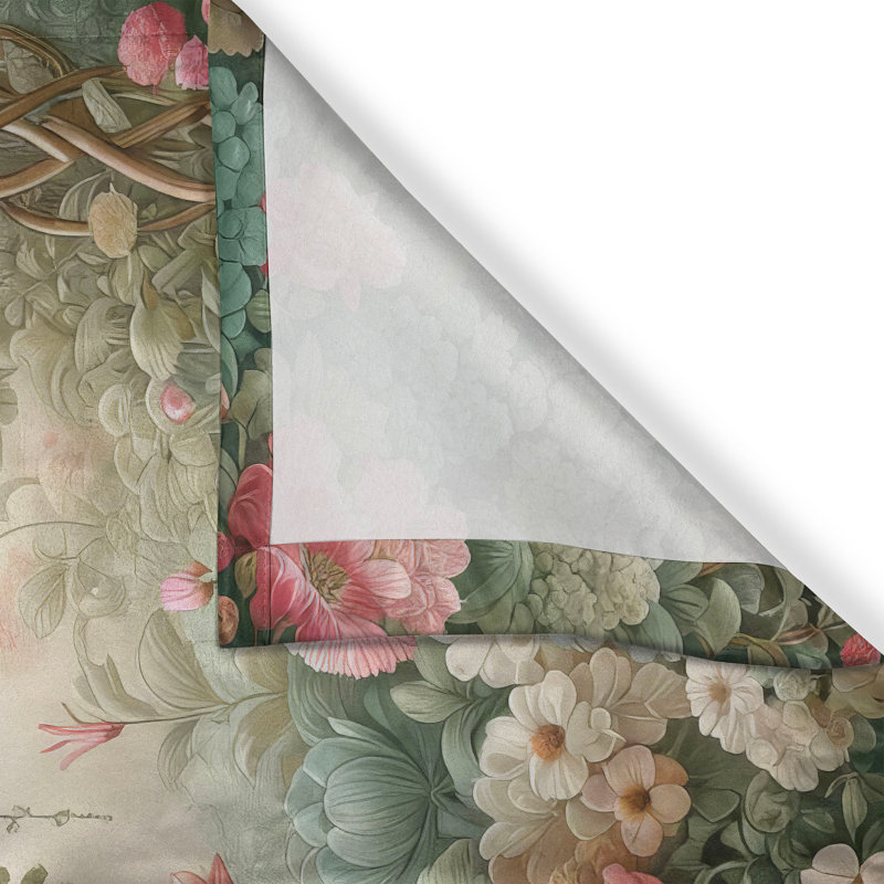 Floral Kitchen Curtain, 55" W x 45" L