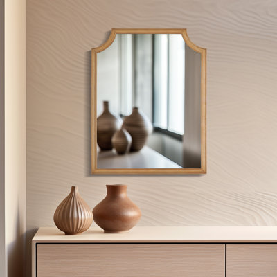Solid Wood Scalloped Mirror