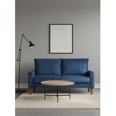 Modern Minimalist Velvet Upholstered Loveseat Sofa, Solid Wood Frame Coil Spring Cushioned Compact 2-Seater Couch for Living Room Apartment