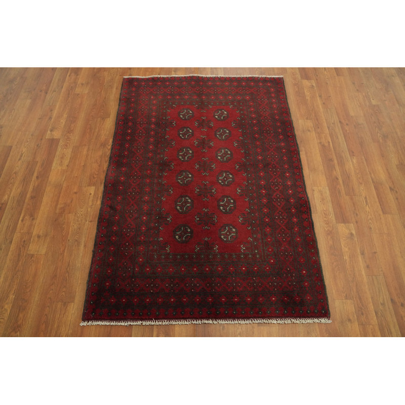 Tapis décoratif à motif géométrique oriental afghan 3 x 5