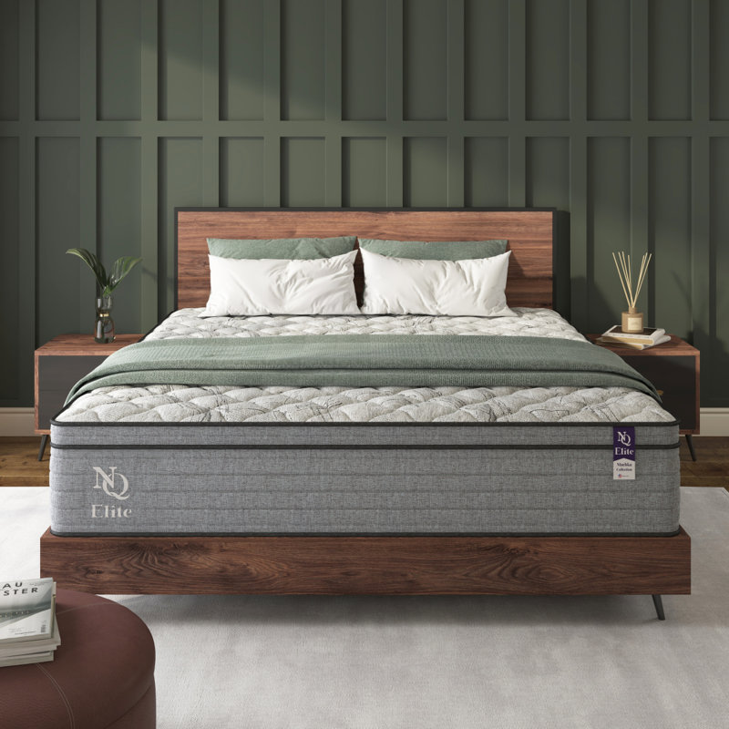 Napqueen Elite Series Machka 12 Inch King Size Cooling Gel Memory Foam Hybrid Mattress, Certipur-US Certified, Made In USA
