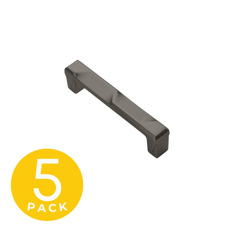 Poignée d'armoire de 3 à 4 po (96 mm) gris mat moderne Geiger Series (paquet de 5), Gris mat