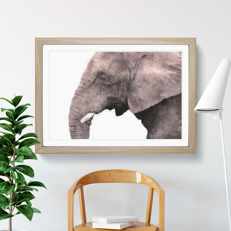 Portrait of an Elephant - Framed Print, Oak Framed, 62cm H x 87cm W x 2cm D