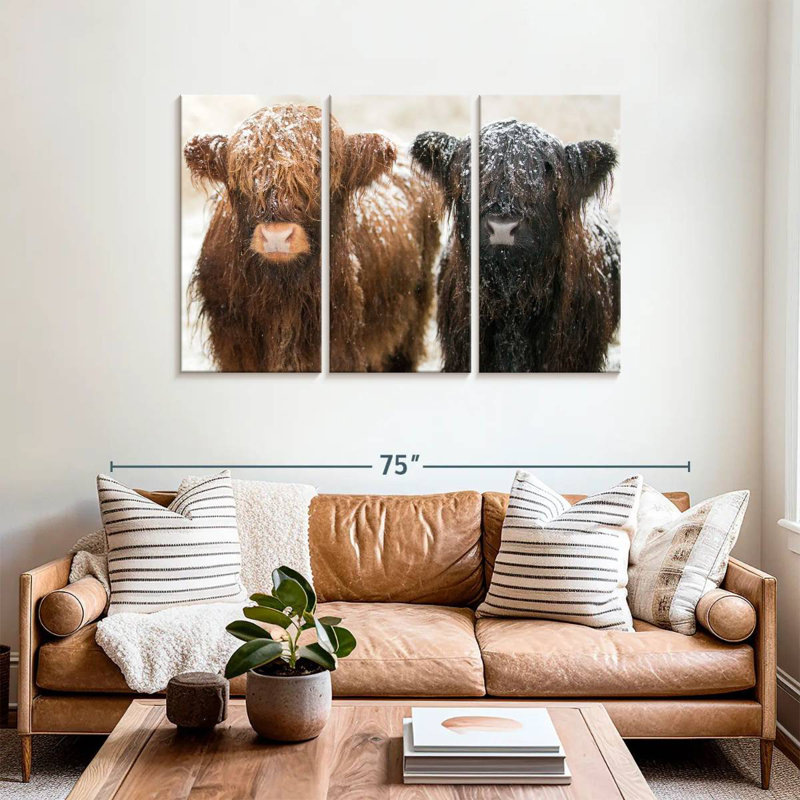 Brampt Hairy Highland Cows, 36" H x 57" W