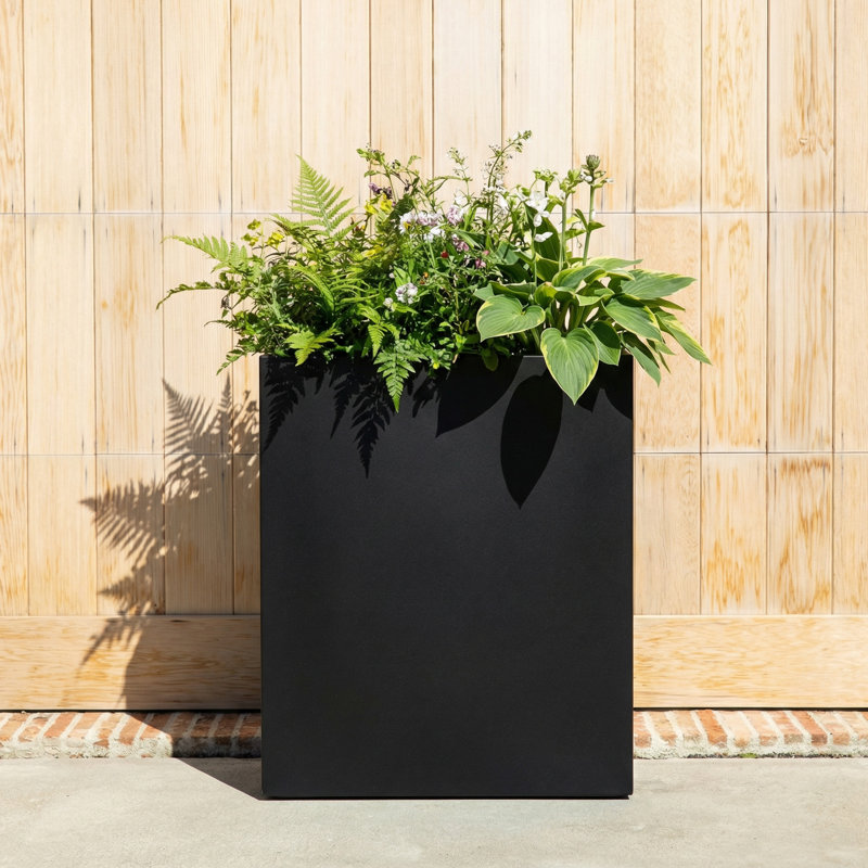 Rectangular Metal Planters for Outdoor Plants, 30" H x 24" W x 10" D