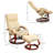 Faux Leather Swivel Massage Recliner Chair with Ottoman, Remote Control, 10 Vibration Points and Side Pocket