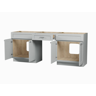 Ensemble de meuble-lavabo double 84 po avec base de tiroir en bois massif Disar