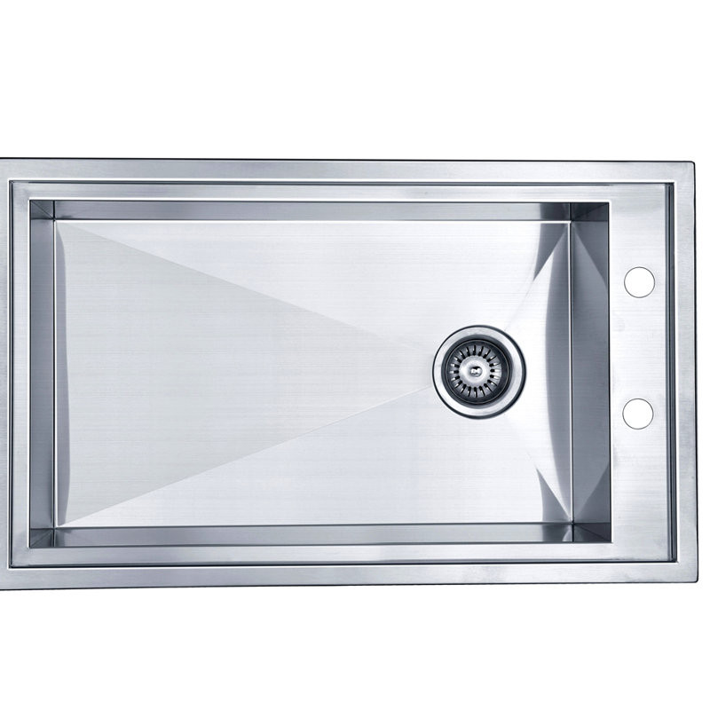 32" L x 19" W Handmade Stainless Steel Single Bowl Undermount Kitchen Sink