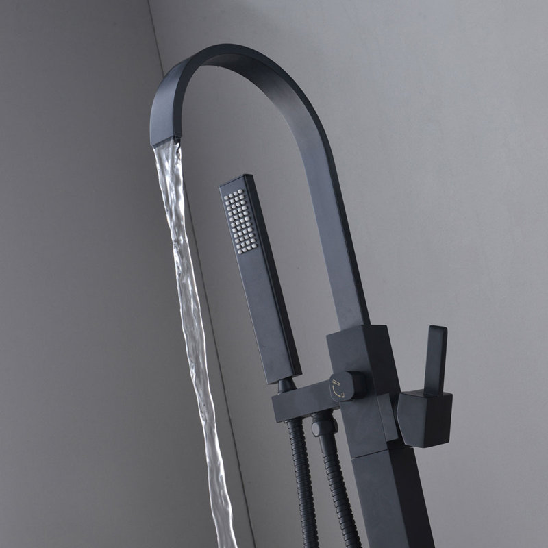 1 Handle Floor Clawfoot Tub Faucet with Diverter