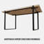 Table de cuisine en bois avec pieds en métal noir, sièges 4, bureau, table de salle à manger, bois imperméable, stable et facile à nettoyer convenant à la cuisine, à la pièce, au bureau, aux égratignures