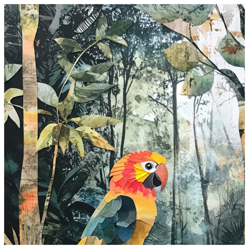 Colorful Parrot In Jungle Blankets, 60in W x 80in H