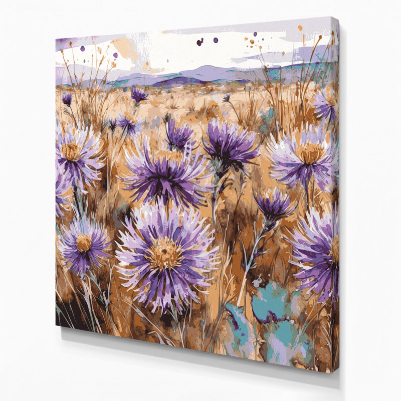 «Southwestern Plants Mojave Aster 169», art mural sur toile brune