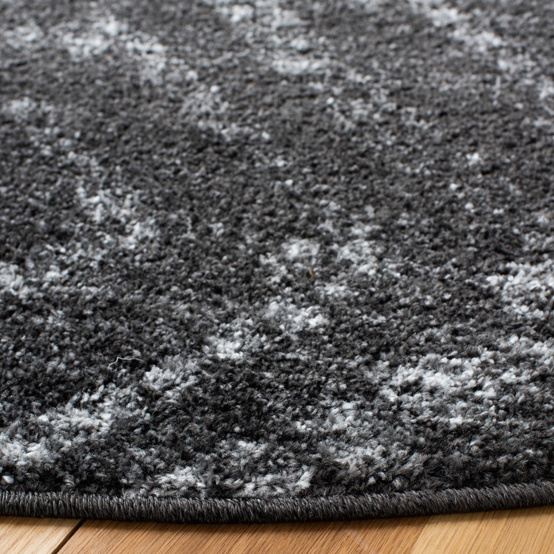 Tapis gris foncé / gris Sabio, Rond 4 pi