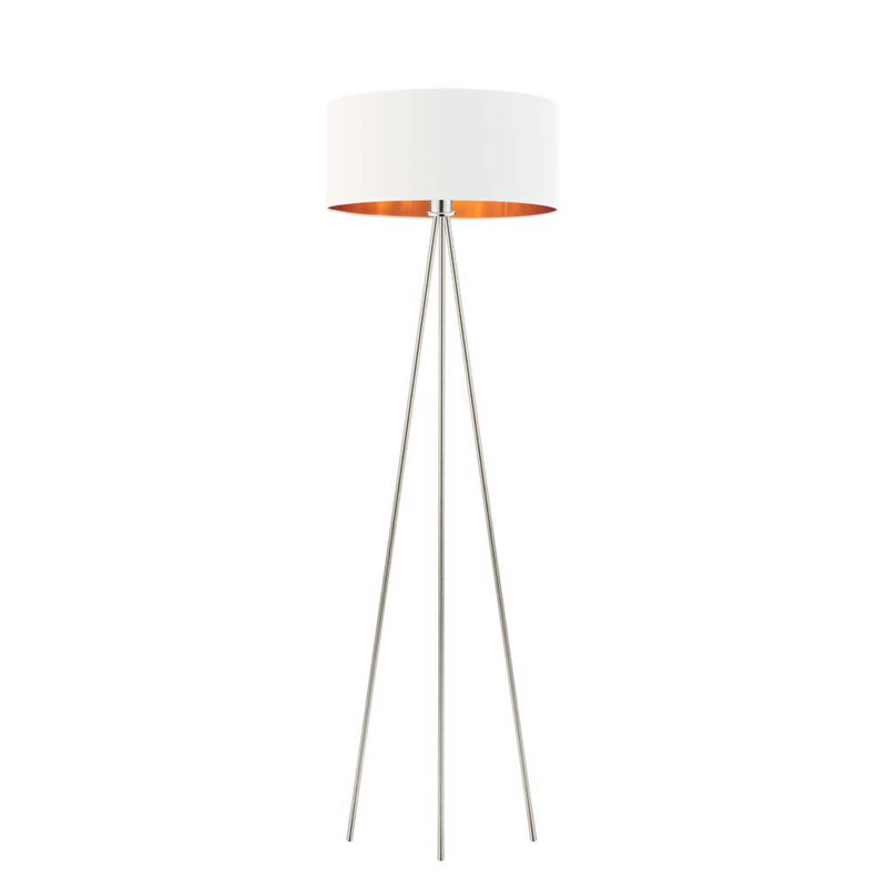 Ontario 157cm Tripod Floor Lamp, White, Silver