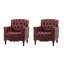 Fauteuil en cuir véritable capitonné Annja-80015537