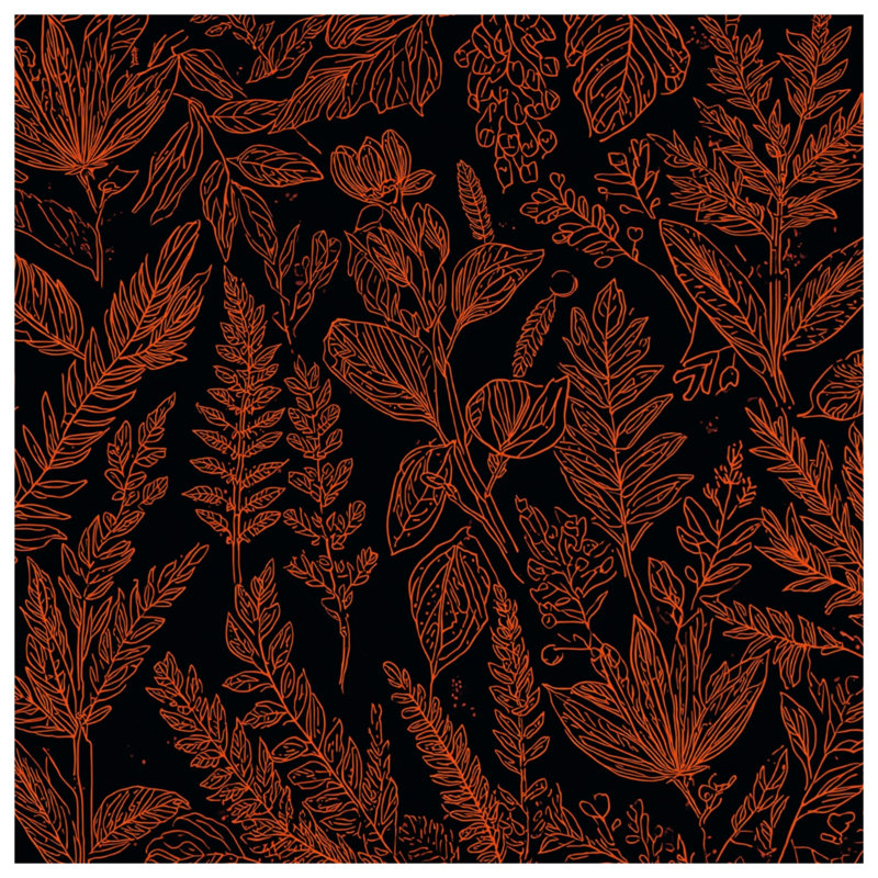 Édredon orange Botanical Illustration, Lit simple