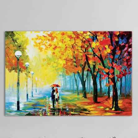 « automne drizzle », reproduction d’art sur toile tendue, H 12 po x l 18 po x P 1,5 po