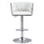 Ensemble de 2 tabourets de bar pivotants à 360 ° en tissu, chaises de bar réglables à hauteur de comptoir avec dossier tissé et repose-pieds, tabourets de bar chromés argentés pour îlot de cuisine, café, pub (beige)