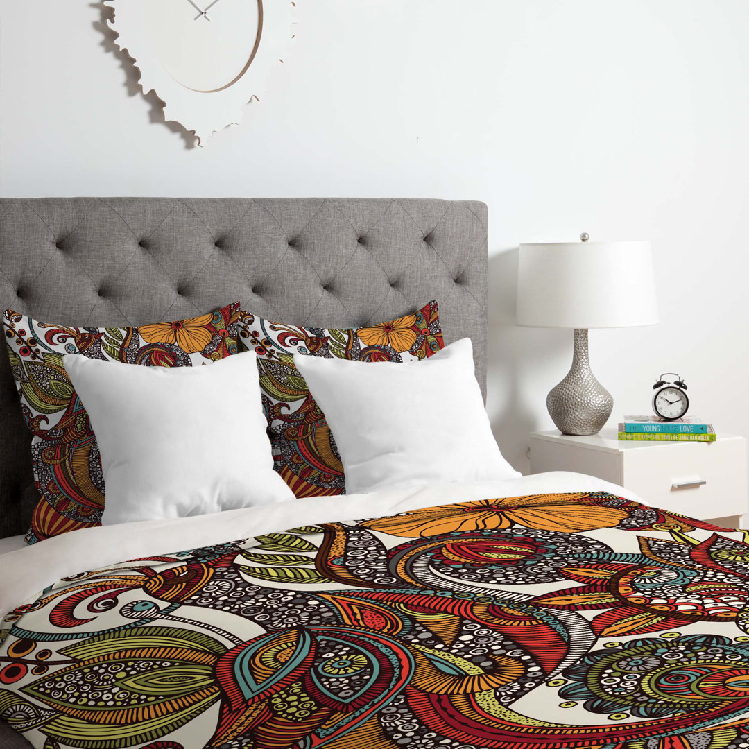 Paradise Bird Duvet Cover Set Deny Designs 