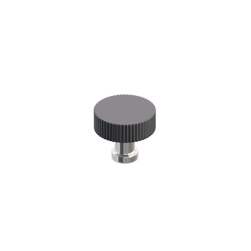 Poignée de meuble ronde Emtek Select, Chrome poli / noir mat, 1 3/8"