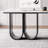 White + Black Rectangular Sintered Stone + Solid Wood + Iron desk-1586983864