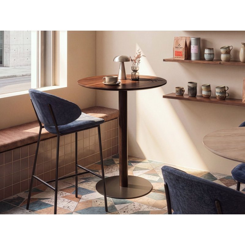 Dining Table with Iron Base, Brown