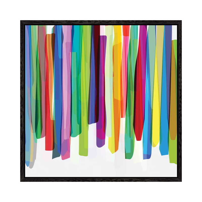 Colorful Stripes II by Mareike Böhmer - Wrapped Canvas Print, 45.72 cm H x 45.72 cm W, Black Framed