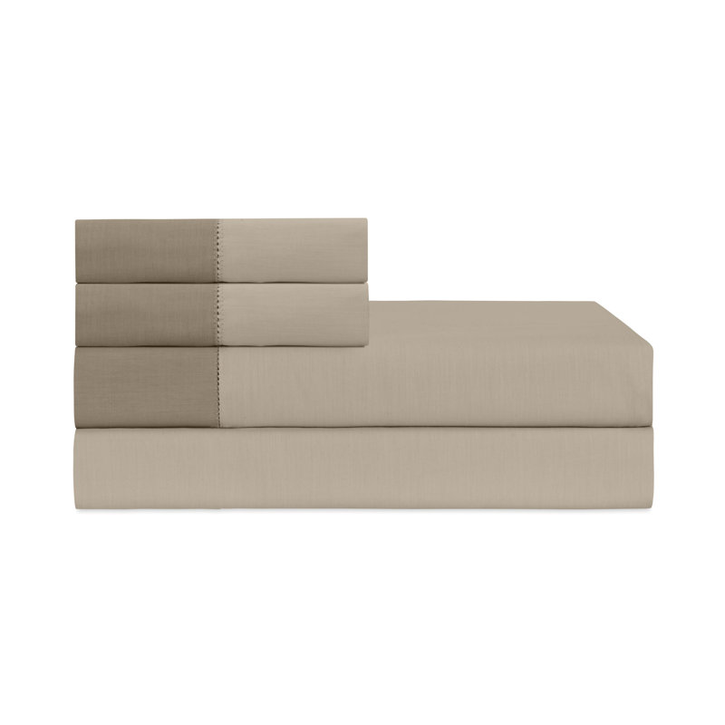 Doppio Sateen Sheet Set, Natural Charcoal SC, Twin Sheet Set