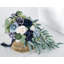 Bouquet de mariage en cascade bleu poussiéreux, bouquet de mariée cascade en soie avec fleurs d'orchidées-121643559