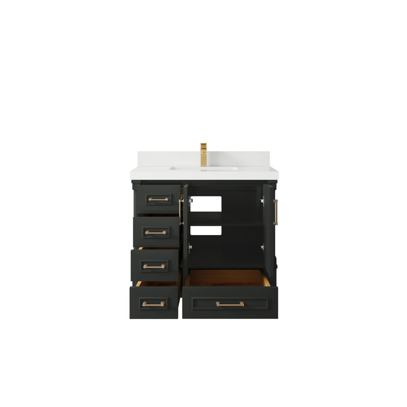 Aberdeen 36'' Single Bathroom Vanity with Top, White