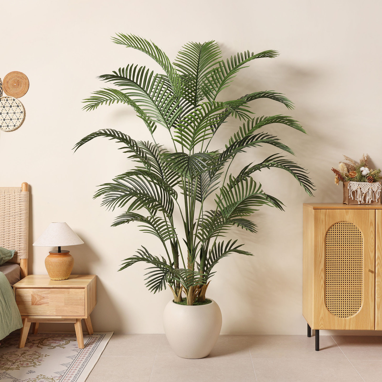 Moreell Palm Tree Plant in Pot, 84" H x 48" W