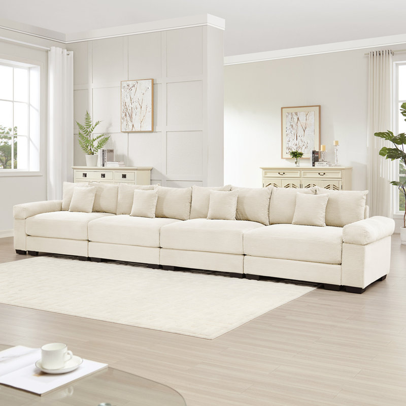 Canapé modulaire surdimensionné Cloud, Velours côtelé beige
