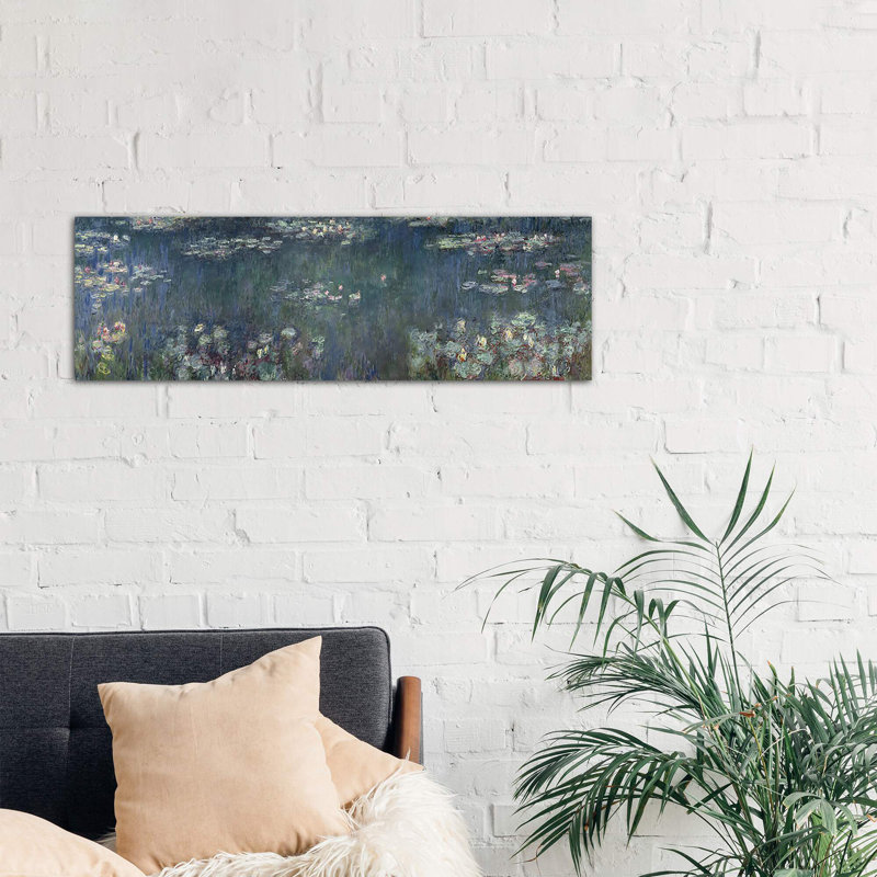 Waterlilies: Reflections, 1914-18 P by Claude Monet - Floater Frame Painting on Canvas, 30.48 cm H x 91.44 cm W x 1.91 cm D