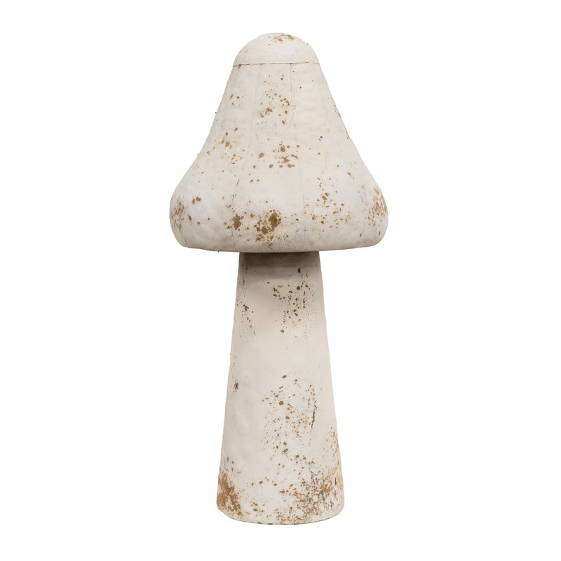 Champignon blanc vieilli en métal 16 po