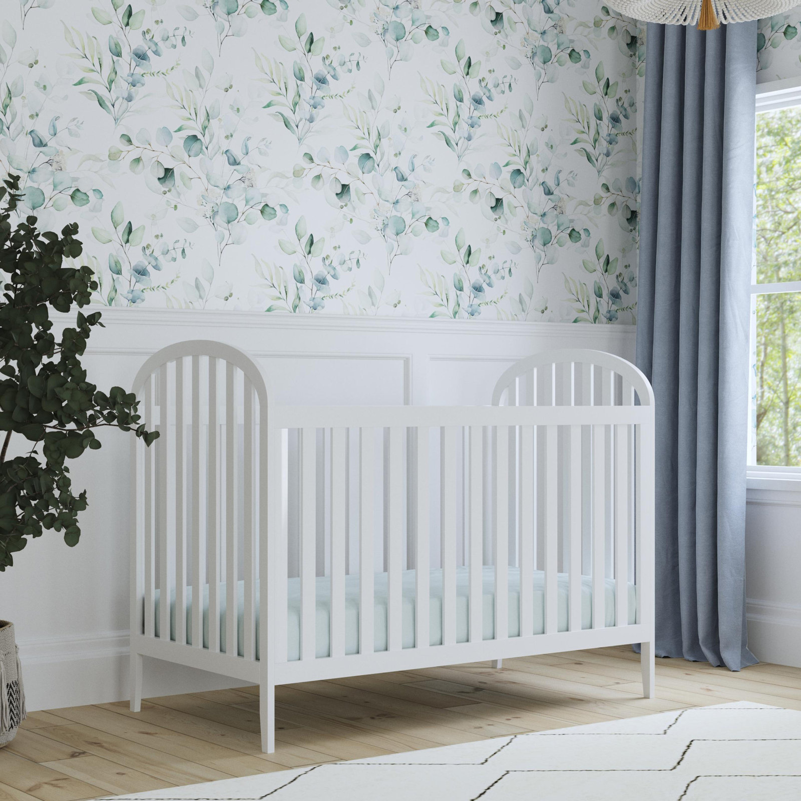 Beau Pine 3-in-1 Convertible Crib, White