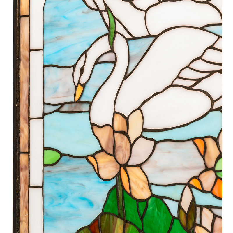 Tiffany Swans Stained Glass Window