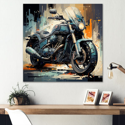 «Blue Chopper Bike Matrix» sur toile