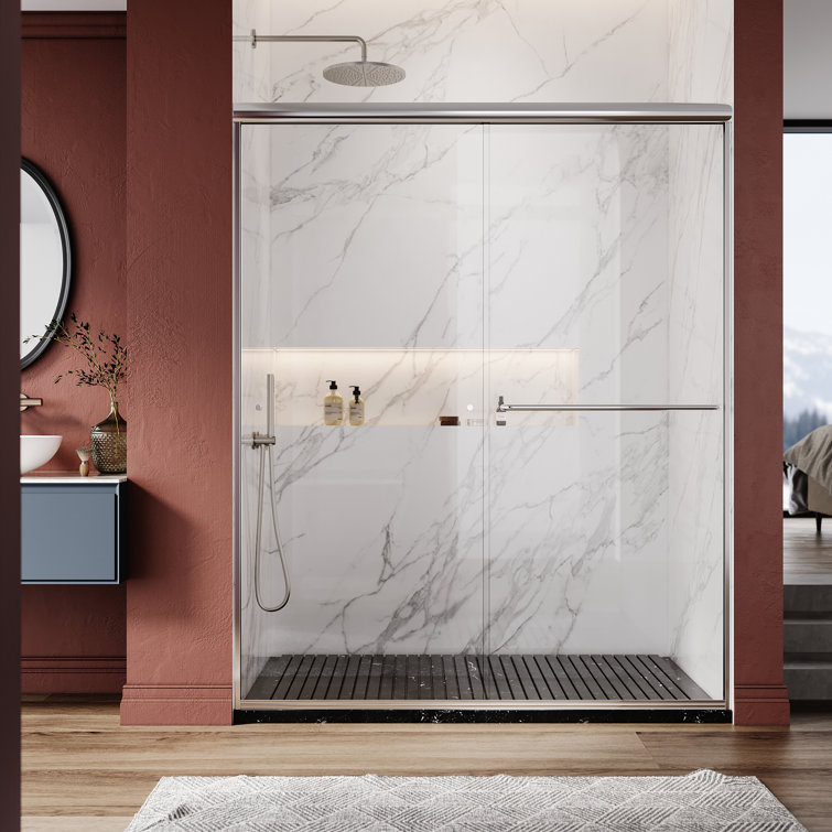 60" W x 72" H Semi-Frameless Shower Door
