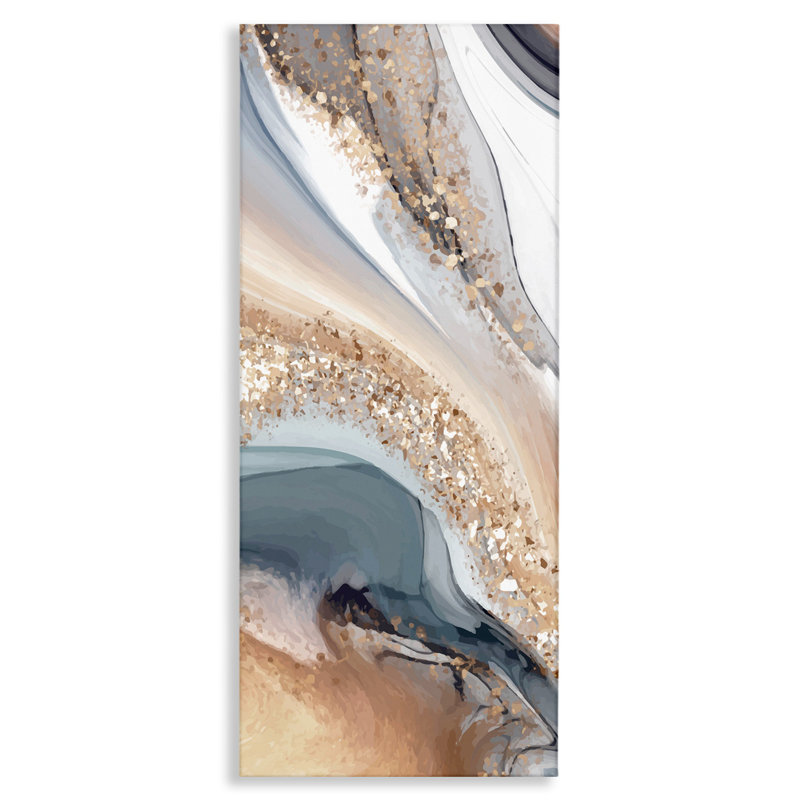 «Wrought Studio ™», art mural sur toile Glam & Grey Waves par Kim Allen, H 40 po x l 17 po x P 1,5 po