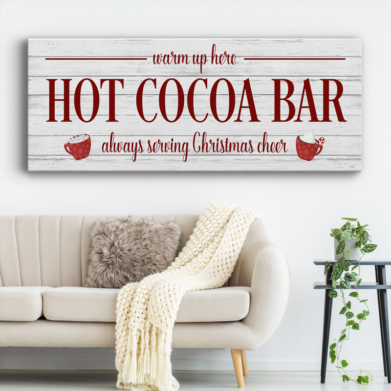 Bar de chocolat chaud, H 12 po x l 30 po x P 1,5 po