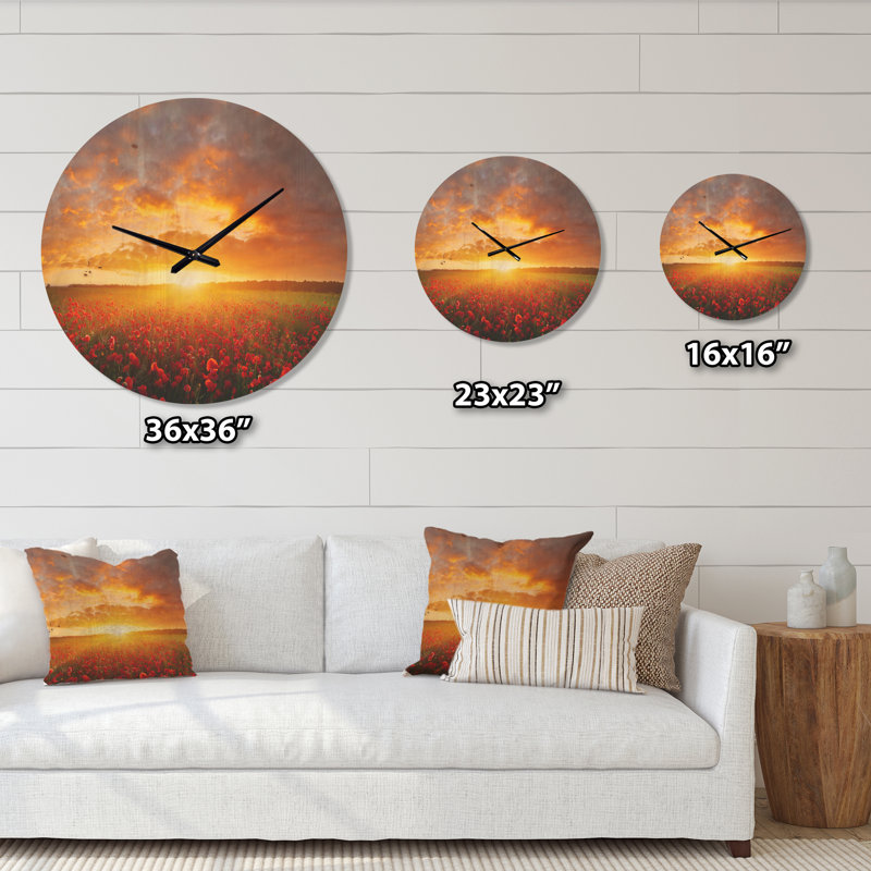 Horloge murale Poppy Field, Moyenne