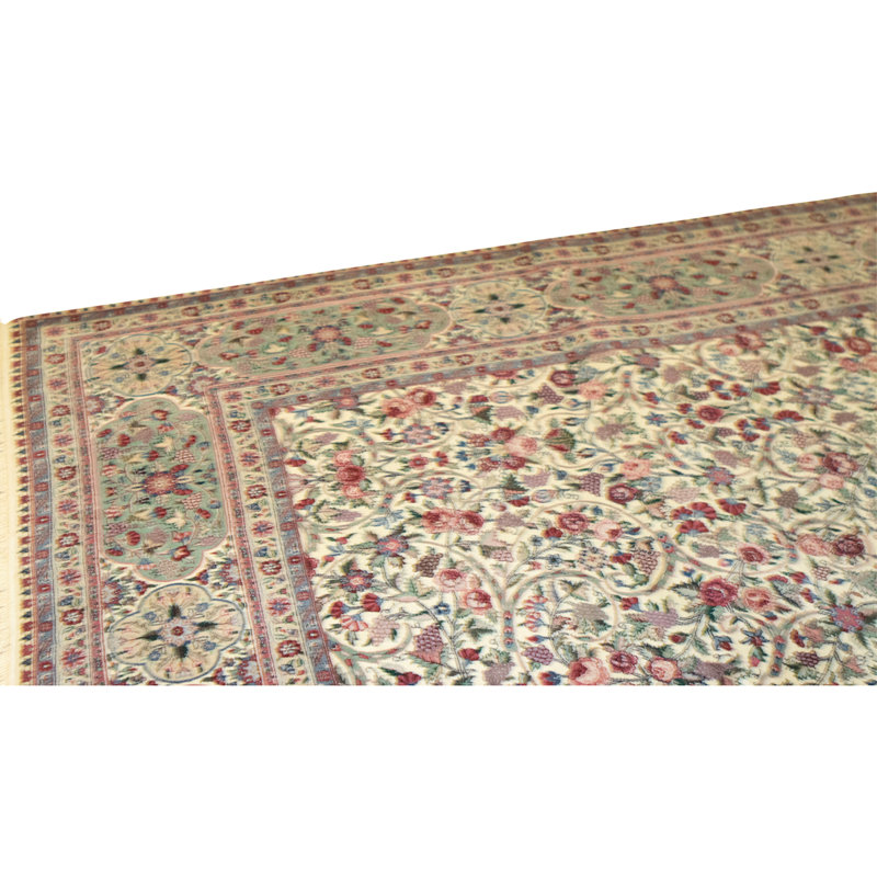 Tapis rectangulaire en laine noué à la main