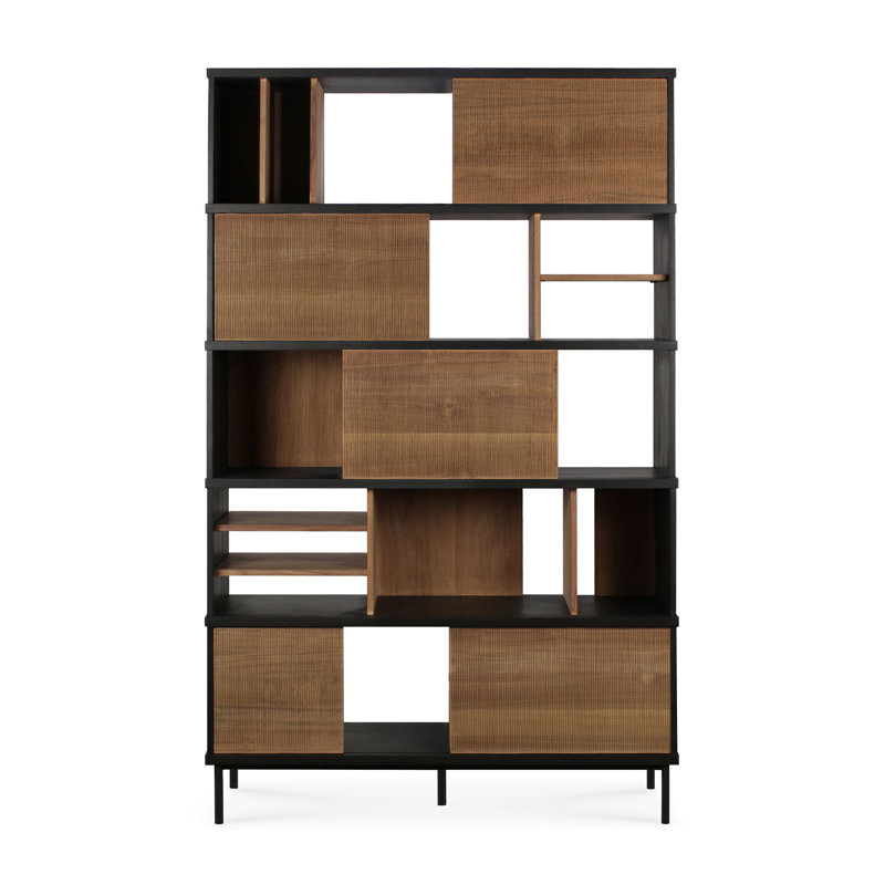 Oscar Solid Wood Geometric Bookcase