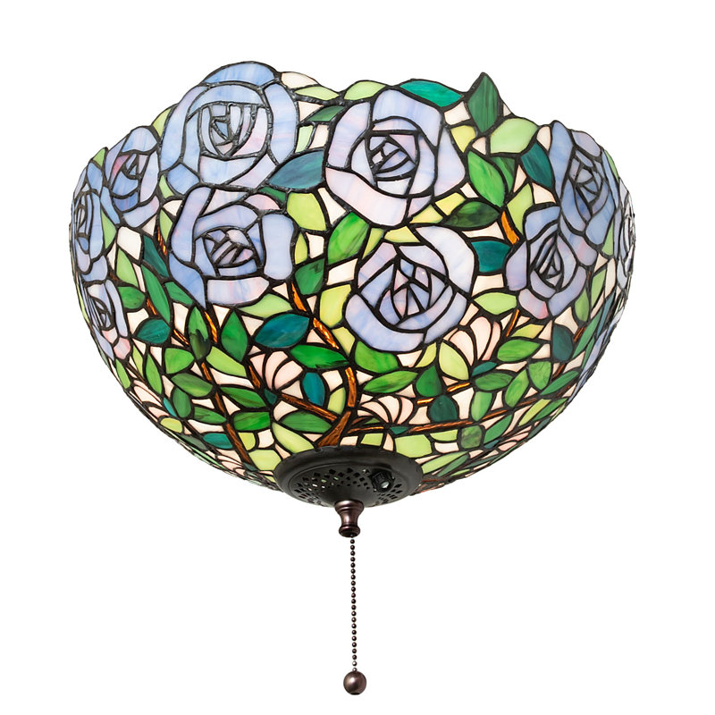 16" Wide Rose Garden Fan Light Fixture
