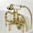 Kingston Brass Heritage Three-Handle 2-Hole Tub Wall Mount Clawfoot Tub Faucet with Hand Shower-51000023