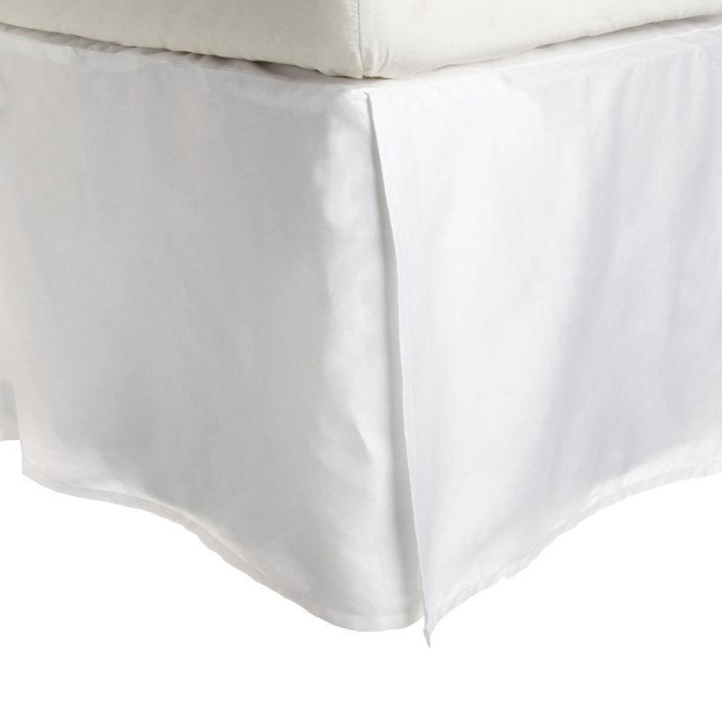 Luxurious 300-Thread Count Certified Egyptian Cotton Bed Skirt with 15-Inch Drop & Tailored Pleats, Teal, Queen