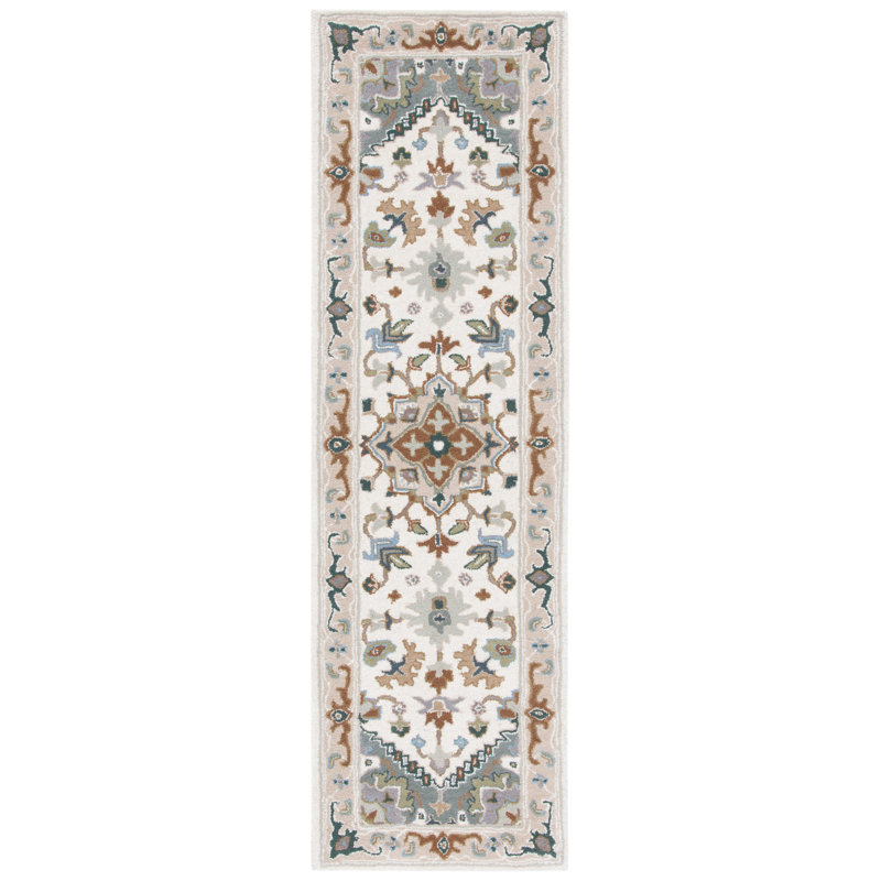 Tapis oriental en laine touffeté à la main Cangelosi, Tapis de couloir 2 pi 3 po x 16 pi
