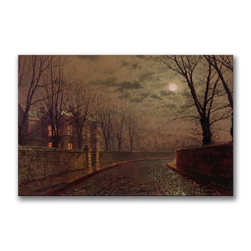 "Moonlit Street Scene" by John Atkinson Grimshaw Photographic Print on Wrapped Canvas, 22" H x 32" W x 2" D